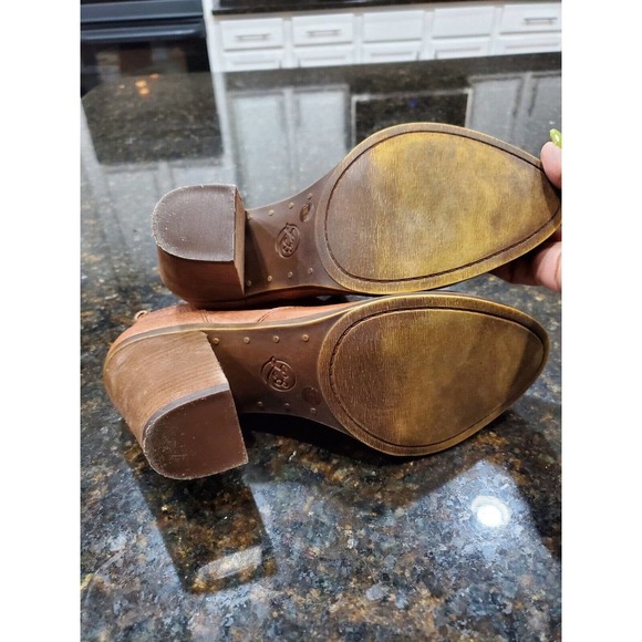 Lucky Brand Women's Ehllen Tan Leather Heeled Ankle Booties Size US 8.5M - Picture 8 of 12